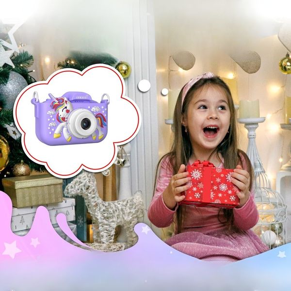 APARAT CYFROWY DLA DZIECI JEDNOROŻEC 48Mpx SELFIE KAMERA+KARTA 32GB MENU PL zdjęcie 8