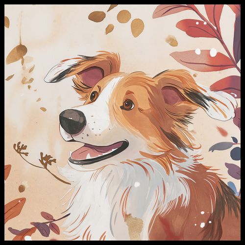Plakat 80x80cm Collie Jesienną Porą na Arena.pl