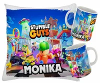 ZESTAW DLA GRACZA STUMBLE GUYS KUBEK + PODUSZKA + IMIĘ RÓŻNE WZORY