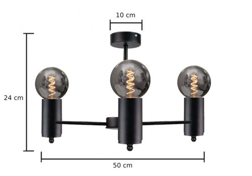 Lampa sufitowa 3xE27 ARDE BLACK na Arena.pl