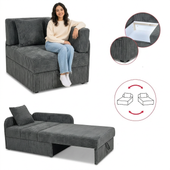 Łóżko dziecięce sofa kanapa szary antracyt gruby sztruks Denis Family Meble