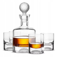 Ekskluzywny zestaw do whisky KROSNO Handmade z motywem golfowym 4+1