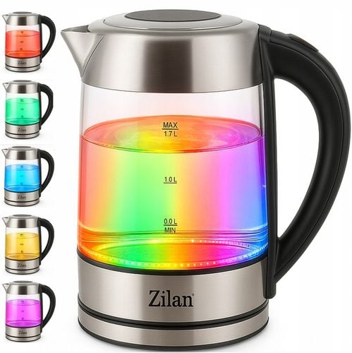 CZAJNIK ELEKTRYCZNY SZKLANY LED Z REGULACJĄ TEMPERATURY 2200W na Arena.pl