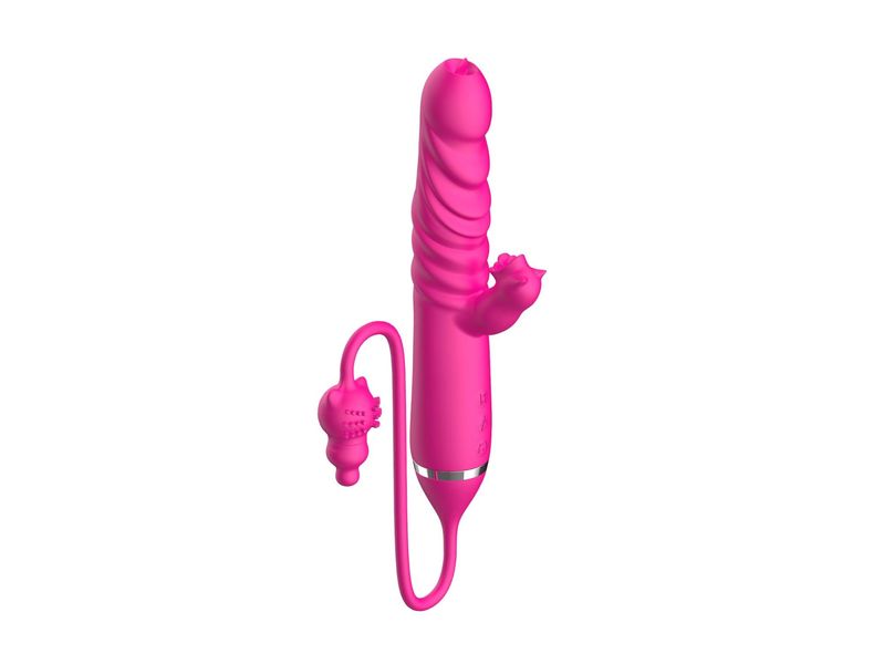 Tongue Licking Triple Stimulation Thrusting Vibrator zdjęcie 4