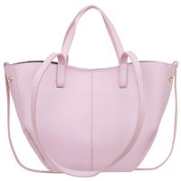VERA PELLE torebka damska skórzana shopper duża rozpinana V713 różowa
