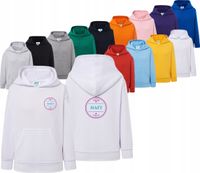 BLUZA dziecięca unisex dresowa HAFT LOGO NAPIS GRAFIKA reklamowa 20 szt