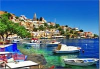 100 70CM OBRAZ PŁÓTNO WAKACJE WYSPIE SIMI PŁÓTNO RAMA