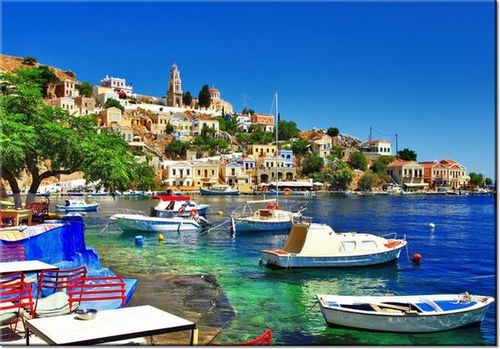 100 70CM OBRAZ PŁÓTNO WAKACJE WYSPIE SIMI PŁÓTNO RAMA na Arena.pl