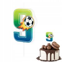 ŚWIECZKA URODZINOWA PIŁKARKS FOOTBALL CYFERKA 9 CYFRA NA IMPREZĘ