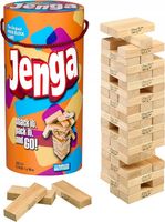 Gra Jenga Pomarańczowa Rodzinna Wieża Drewniana 53557