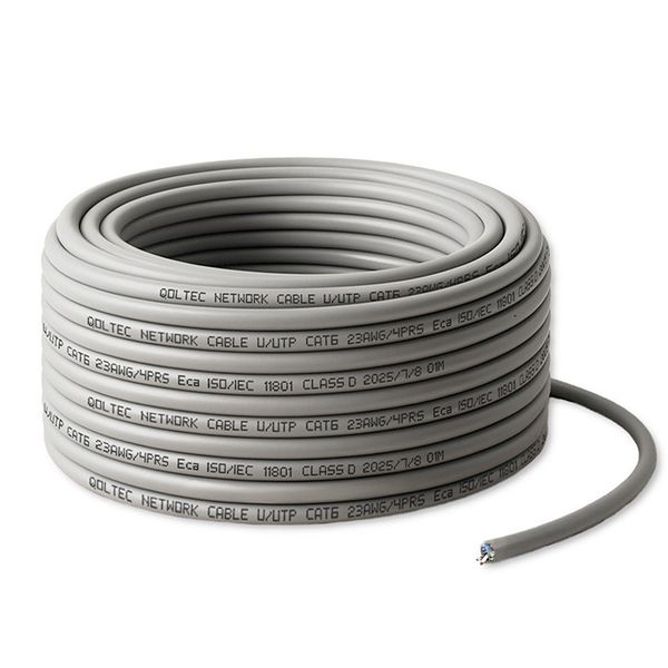 Kabel Patchcord Qoltec UTP CAT6 25m 1Gb/s Szary zdjęcie 1