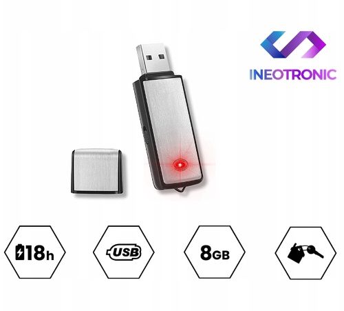 MINI DYKTAFON SZPIEGOWSKI PODSŁUCH PENDRIVE DYSKRETNY REJESTRATOR USB 2w1 na Arena.pl