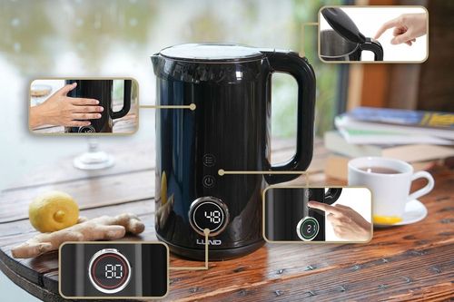 CZAJNIK ELEKTRYCZNY LUND 22000W 1,7L CZARNY Z REGULACJĄ TEMPERATURY 40-100° na Arena.pl