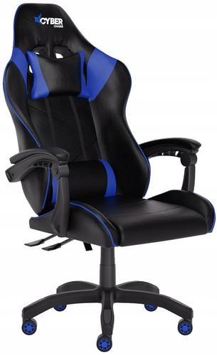 FOTEL GAMINGOWY CYBER CHAIRS X-LOGIC BLUE - BIUROWY na Arena.pl