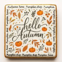 CIASTKO LUKROWANE HALLO  AUTUMN  ROZ.L KWADRAT JESIEŃ RĘCZNIE ROBIONE