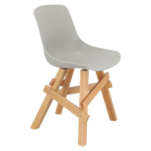 Krzesło Rail szare/ dębowe drewniane na Arena.pl