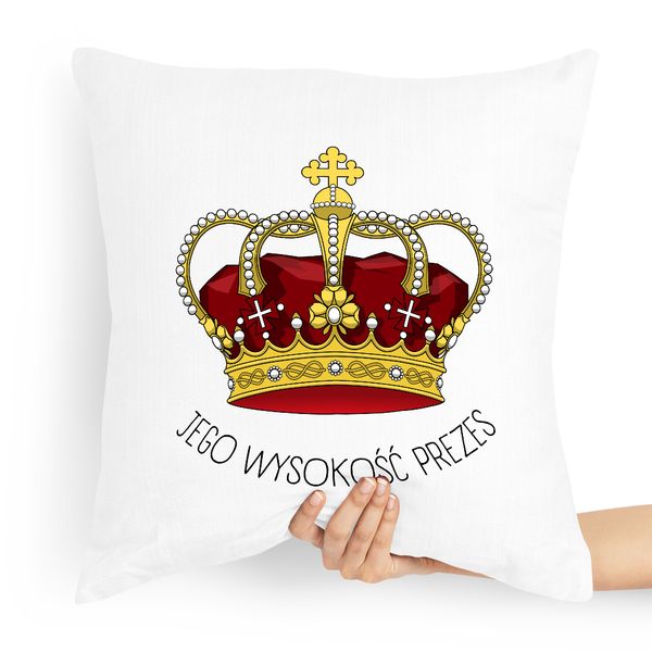 Dla Prezesa Viceprezesa Poduszka Jego Wysokość Z Nadrukiem Ze Zdjęciem zdjęcie 1