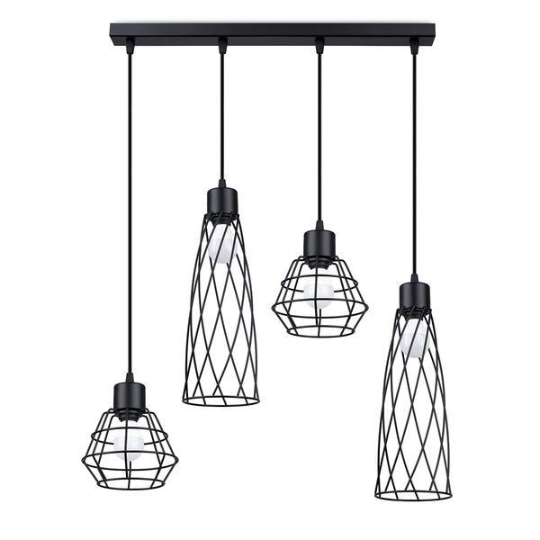 Lampa wisząca SUBA 4L czarna zdjęcie 1