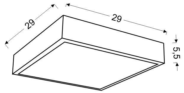 Lux plafon 29x29 16W LED 6500K biały mały ring zdjęcie 2
