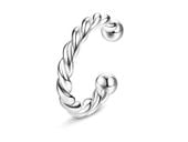 Delikatna rodowana srebrna nausznica spirala sprężyna kolczyk na małżowinę ear cuff srebro 925 Z1873ER