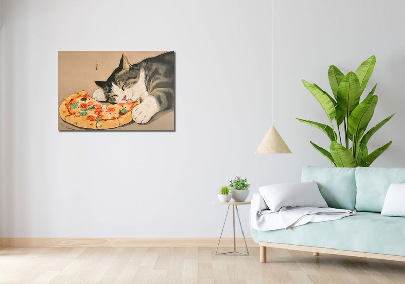 Obraz 90x60cm Pizza Dla Kota zdjęcie 2