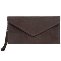VERA PELLE torebka damska zamszowa kopertówka listonoszka V646 c.brązowa