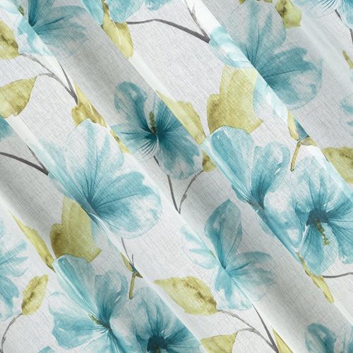 Firana gotowa na taśmie SOFIA 140x270 biała niebieska w kwiaty na Arena.pl