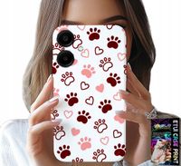 ETUI DO SAMSUNG GALAXY A06 5G - PSIE ŁAPKI NA BIAŁYM TLE, PIES, KOT, MIŚ