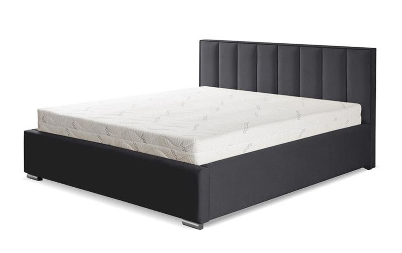 Łóżko tapicerowane HUGO czarny 180x200 zdjęcie 1