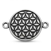 Zawieszka łącznik KWIAT życia 15x21mm platyna 1szt.