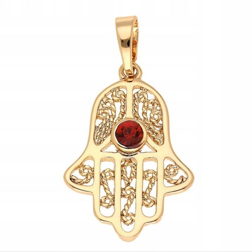 Zawieszka złota RĘKA RĄCZKA FATIMY stal chirurgiczna z BRYLANTEM na Arena.pl