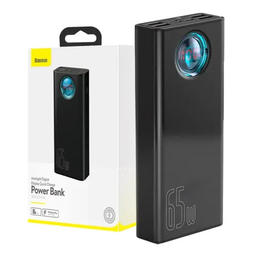 powerbank baseus amblight 30000mah, 4xusb, usb-c, 65w (czarny) na Arena.pl