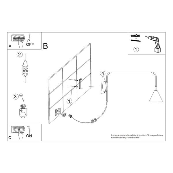 Kinkiet NOX czarny zdjęcie 11