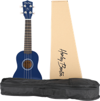 Ukulele sopranowe drewniane błyszczące UK-12 Niebieskie z Pokrowcem ZESTAW