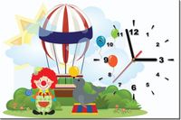 60CM 40CM ZEGAR OBRAZ WESOŁY KLAUN DRUK PŁÓTNO RAMA