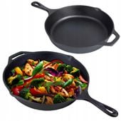 PATELNIA ŻELIWNA DUŻA 31cm INDUKCJA OGNISKO GRILL GAZ TALERZ ŻELIWNY