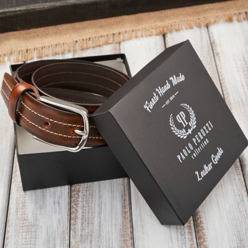 pasek męski skórzany brązowy ze srebrną klamrą 120 cm paolo peruzzi na Arena.pl