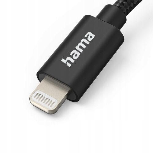 Kabel HAMA Ładujący/data Fabric USB-A - Lightning 1.5m Czarny na Arena.pl
