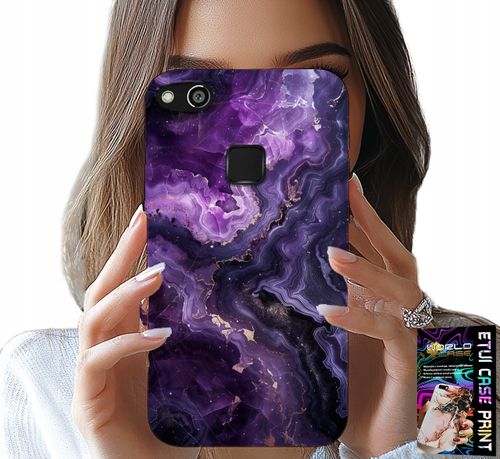 ETUI DO HUAWEI P9 LITE 2016 - FIOLETOWY MARMUREK MODNE KOBIECE + FOLIA na Arena.pl