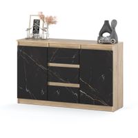 Komoda Pojemna 120cm Szafka Do Salonu Duża 3 Szuflady Sonoma San Sebastian