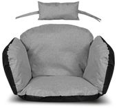 Poduszka ogrodowa 112x113 cm na krzesło wiszące bocianie gniazdo szara