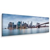 Obraz Do Jadalni PANORAMA Nowego Yorku Miasto Ocean Most 145cm x 45cm