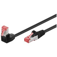 Kabel sieciowy patchcord RJ45 CAT 6 S/FTP 1x90° kątowy czarny 1m Goobay HQ