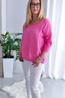 Różowa Bluzka Damska z Napisem UNI