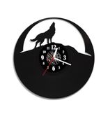 Zegar ścienny z płyty winylowej Wilk na tle księżyca 22.1