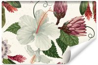 Fototapeta Do Salonu Biały HIBISKUS Kwiaty 400cm x 280cm