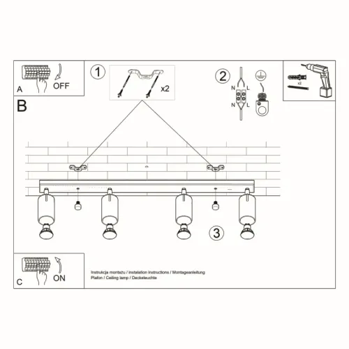 Plafon RING 4L czarny na Arena.pl