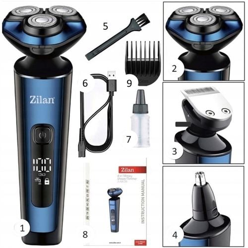 GOLARKA MĘSKA TRYMER MASZYNKA DO BRODY GŁOWY NOS USZY WET&DRY USB AION na Arena.pl