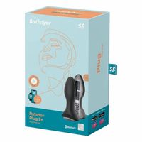 silikonowy korek analny wibrujący rotacyjny satisfyer 2 connect app czarny