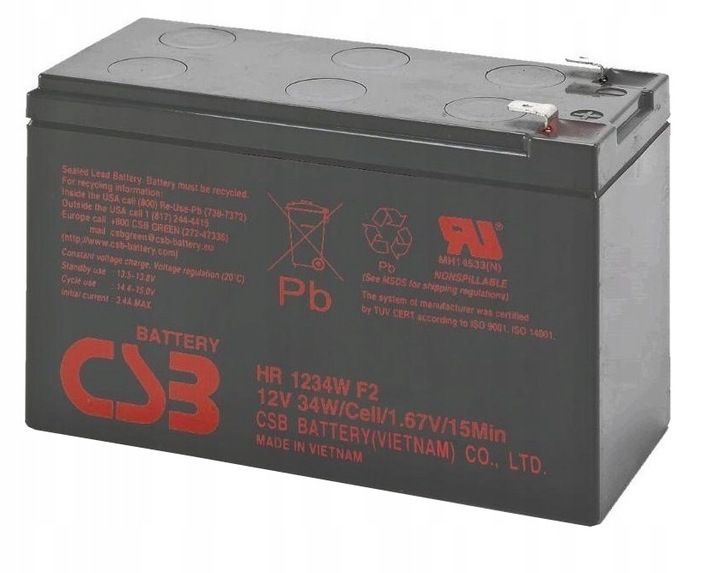 Akumulator AGM CSB HR1234 WF2 12V 9Ah UPS APC zdjęcie 1